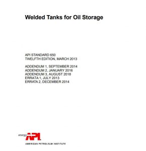 api 650 12th edition welded steel tanks for oil storage pdf